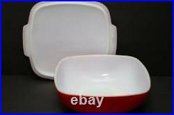 1.5 QT Lid Vintage Corning Pyrex Autumn Red Hostess Oven Table Ware 1953 Rare