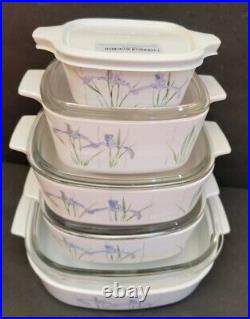 10 pc Corning Shadow Iris Casserole Dishes with Pyrex Lids + Corning Lid 10 pc Corning Shadow Iris Casserole Dishes with Pyrex Lids + Corning Lid