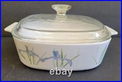 10 pc Corning Shadow Iris Casserole Dishes with Pyrex Lids + Corning Lid