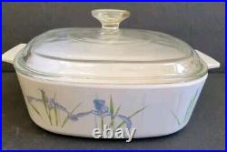 10 pc Corning Shadow Iris Casserole Dishes with Pyrex Lids + Corning Lid