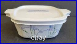 10 pc Corning Shadow Iris Casserole Dishes with Pyrex Lids + Corning Lid