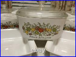 10pc Vintage Corning Ware Spice of Life Casserole Roaster Baker Pan Set withLids