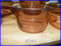 11 Piece Set Amber Vision Cookware By Corning Saucepans Skillets