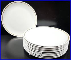 12 Corning Pyroceram Green Band Dinner Plates Set Vintage Table Retro Dishes Lot