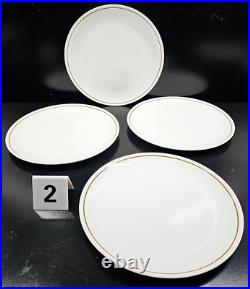 12 Corning Pyroceram Green Band Dinner Plates Set Vintage Table Retro Dishes Lot