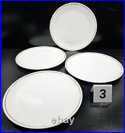 12 Corning Pyroceram Green Band Dinner Plates Set Vintage Table Retro Dishes Lot