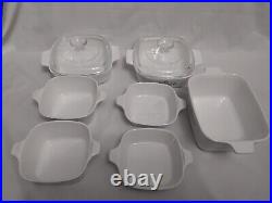 12pc Lot Corning Ware Blue Cornflower Casserole Baking Dish Set of 10+2 Lids