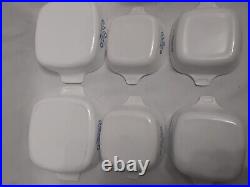 12pc Lot Corning Ware Blue Cornflower Casserole Baking Dish Set of 10+2 Lids