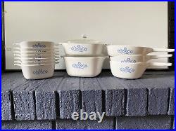 14 Piece Vintage Corning Ware Blue Cornflower Pyroceram Cookware Casserole