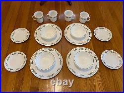 16 Pieces Vintage Corning Corelle Black Vein Winter Holly Days 4 Place Settings