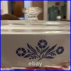 1958 1959 CORNINGWARE VTG G1 Embossed Bottom Stamp B-33 Blue Cornflower Dish