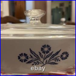 1958 1959 CORNINGWARE VTG G1 Embossed Bottom Stamp B-33 Blue Cornflower Dish