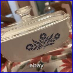 1958 1959 CORNINGWARE VTG G1 Embossed Bottom Stamp B-33 Blue Cornflower Dish