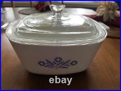1958-59 Corning Ware Blue Cornflower Vintage Pyroceram Casserole Dish withlid