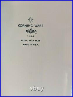 1958 Rare Vintage Corning Ware Blue Cornflower Broil, Bake Tray, P-35-B