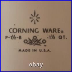 1960 Vintage Corning Ware SET, Blue Cornflower 1 Qt, RARE 1 1/2 Qt, 10 Sq