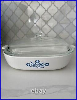 1960 Vintage CorningWare Blue Cornflower P-10-B Casserole Dish with original lid