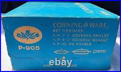 1960's Corning Ware Blue Cornflower P-905 Set New In Box New Old Stock
