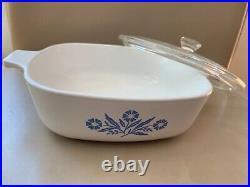 1961-66 Vintage Corning Ware 1 Qt Blue Cornflower Casserole Dish P-1-B With Lid