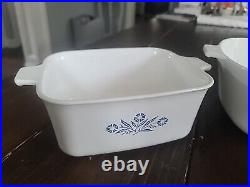 1970 Original Corning Ware Blue Cornflower Casserole Dish & Skillet Set? VTG