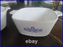 1970 Original Corning Ware Blue Cornflower Casserole Dish & Skillet Set? VTG