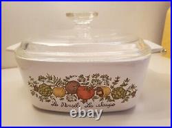 1970s Spice of Life Corning Ware 1 1/2 Qt Le Persil La Sauge A-1 1/2-B withLid