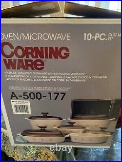 1990 Corning Ware Nib Forever Yours 10 Piece Casserole Roaster Set A-500-177