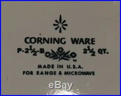 2 1970s Vintage Corning Ware Blue Cornflower Casserole Dish With Original Lids
