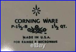 2 1970s Vintage Corning Ware Blue Cornflower Casserole Dish With Original Lids