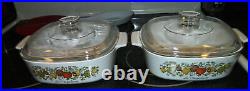 2 Vintage Corning Ware Spice Of Life La Marjolaine A-2-B Casserole Dish withLid