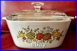 2 Vintage Corning Ware'Spice of Life' 2 3/4 Cup Casseroles w. Lids