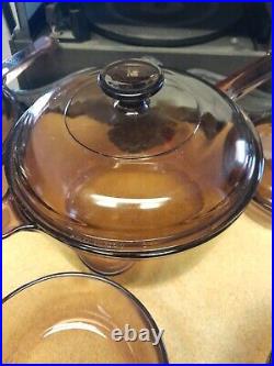 21 Piece Corning Ware Visions Amber Cookware
