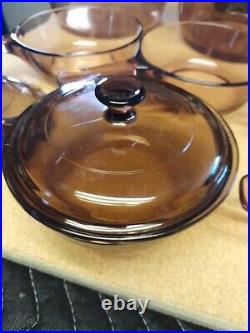 21 Piece Corning Ware Visions Amber Cookware