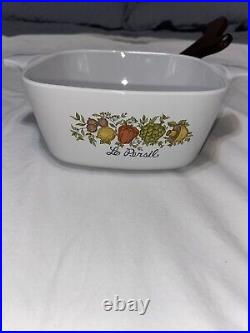 3 Vintage French Spice Of Life Corning Ware 2 Casserole & Skillet