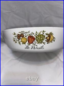 3 Vintage French Spice Of Life Corning Ware 2 Casserole & Skillet