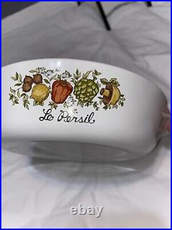 3 Vintage French Spice Of Life Corning Ware 2 Casserole & Skillet