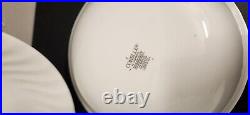 34pc Vintage Corelle Enhancements White Swirl Service/4 withPasta & Berry Bowls +