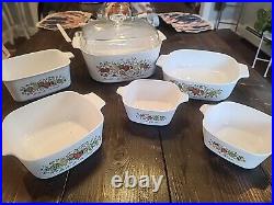 6 PC Set Corning Ware LE ROMARIN Casserole Baking Dishes VTG Rare Cooking