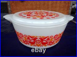 6 Pcs. Vintage PYREX Friendship Casseroles & Lids, #475-B 474-B 473