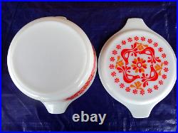 6 Pcs. Vintage PYREX Friendship Casseroles & Lids, #475-B 474-B 473