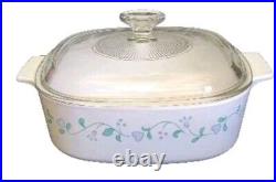 6 pc Corning Country Cottage Casserole Dishes withPyrex Lids Very Nice