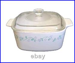 6 pc Corning Country Cottage Casserole Dishes withPyrex Lids Very Nice