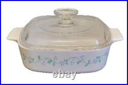 6 pc Corning Country Cottage Casserole Dishes withPyrex Lids Very Nice