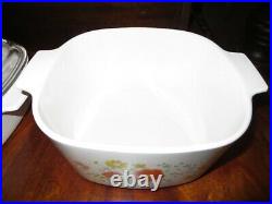 6 pc Set Vintage Corning Ware Wildflower Casserole Baking Dishes with lids
