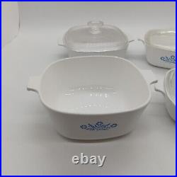 7 pc Set Vintage Corning Ware Blue Cornflower Casserole Baking Dishes