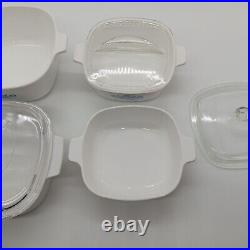 7 pc Set Vintage Corning Ware Blue Cornflower Casserole Baking Dishes