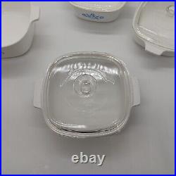 7 pc Set Vintage Corning Ware Blue Cornflower Casserole Baking Dishes