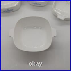 7 pc Set Vintage Corning Ware Blue Cornflower Casserole Baking Dishes