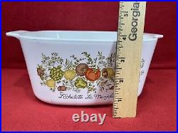 7pc Set Vintage Corning Ware Spice of Life Casserole Baking Dish Lot With 2 Lids