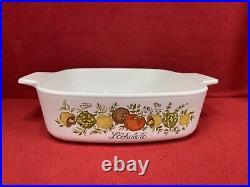 7pc Set Vintage Corning Ware Spice of Life Casserole Baking Dish Lot With 2 Lids